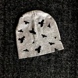 Gray Bird Pattern Kids Beanie